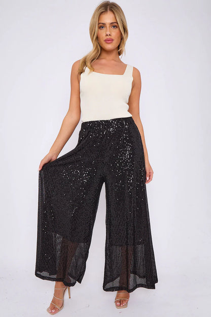 Beau Sequin Flare Trousers