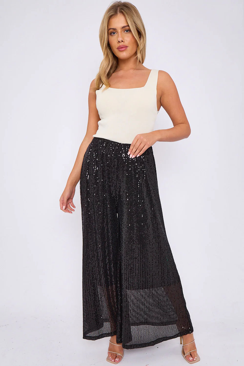 Beau Sequin Flare Trousers