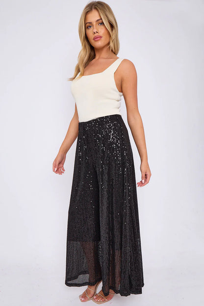 Beau Sequin Flare Trousers