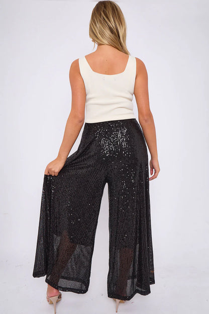 Beau Sequin Flare Trousers