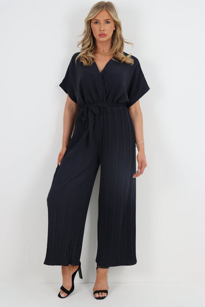 Ria Pleated Wrap Jumpsuit