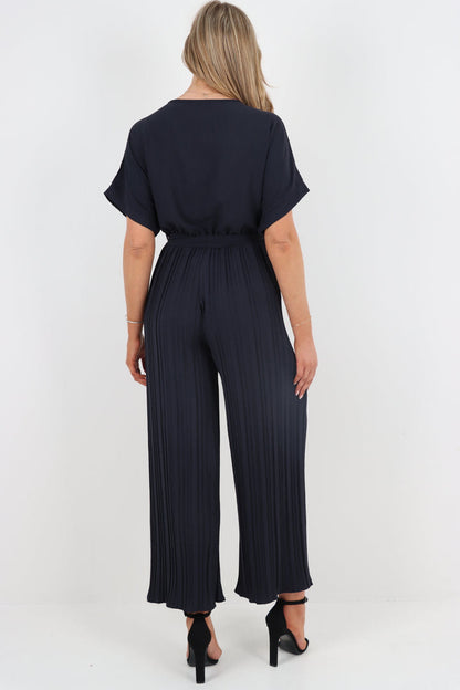 Ria Pleated Wrap Jumpsuit