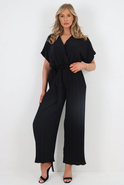 Ria Pleated Wrap Jumpsuit