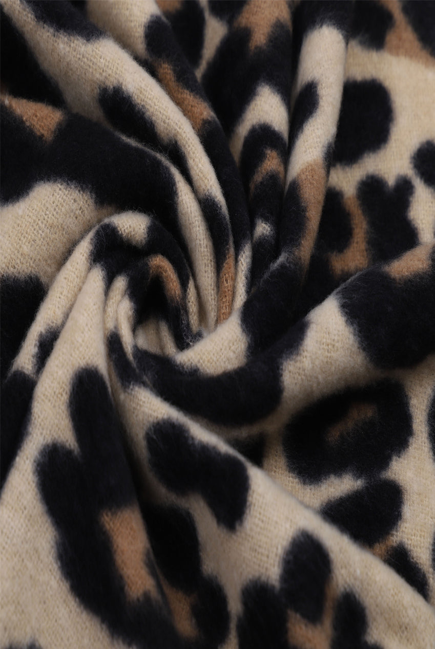 Leopard Print Wood Blend Scarf