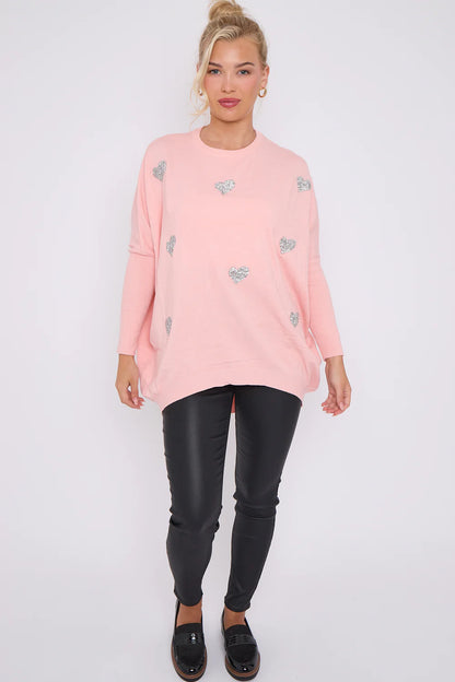 Heart Embellished Jumper