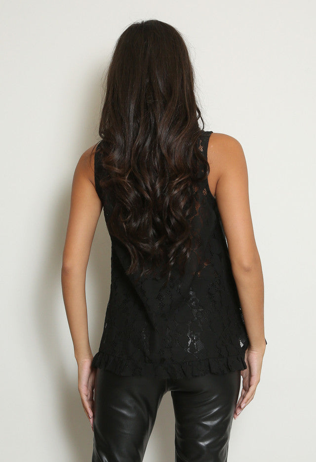 Lace Tie-Neck 3 Tier Top